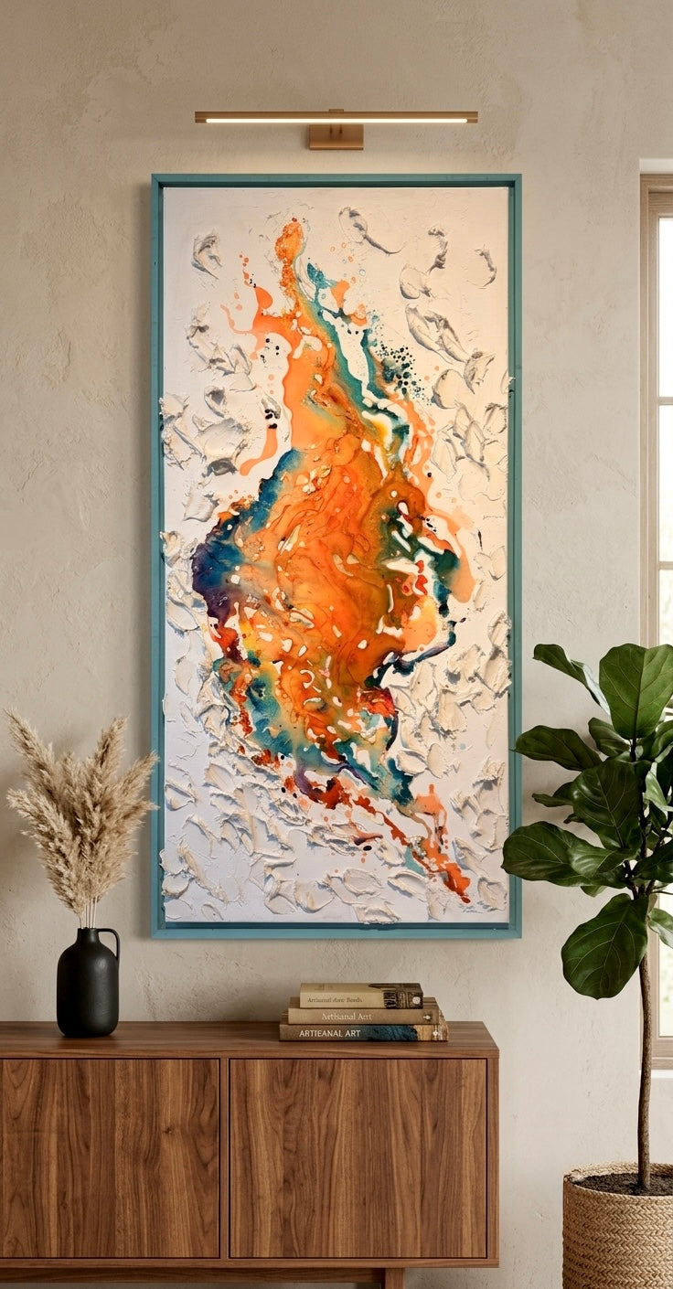 Molten Bloom – Original Moltenism Painting, 50 × 100 cm