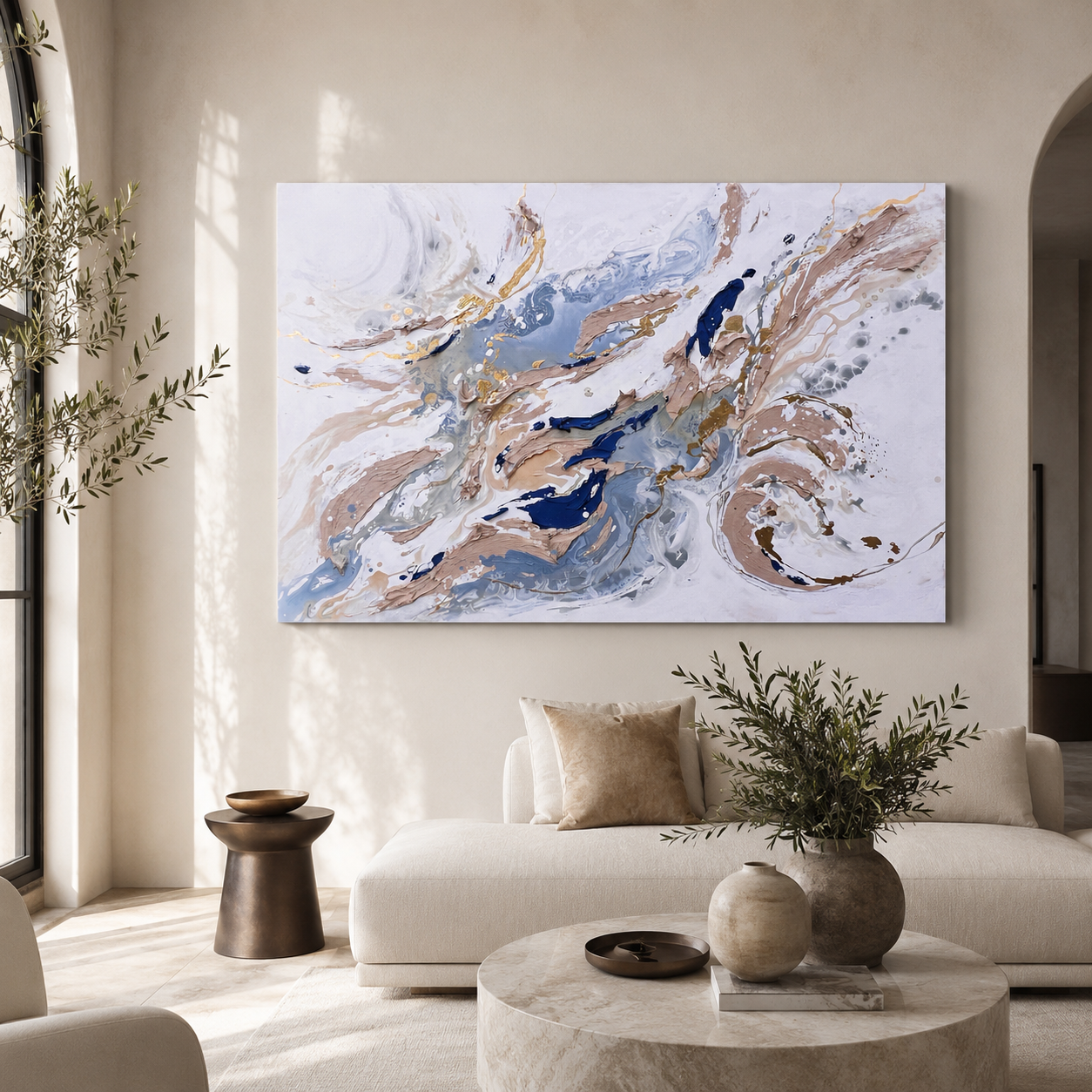 Serenity Tides I – Original Moltenism Painting, 73 × 100 cm