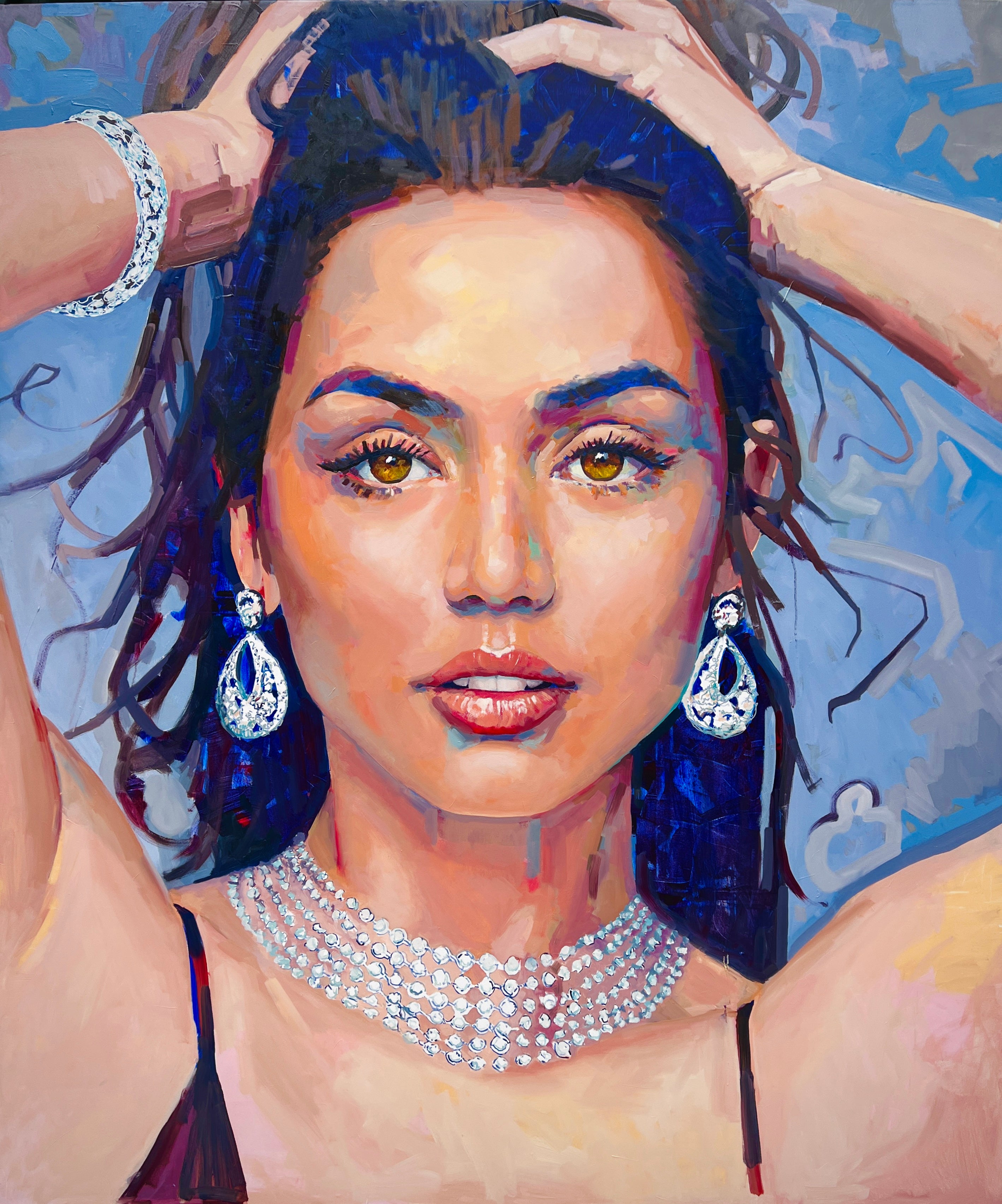 "Ana de Armas". Original painting, Oil on canvas, 170x200cm