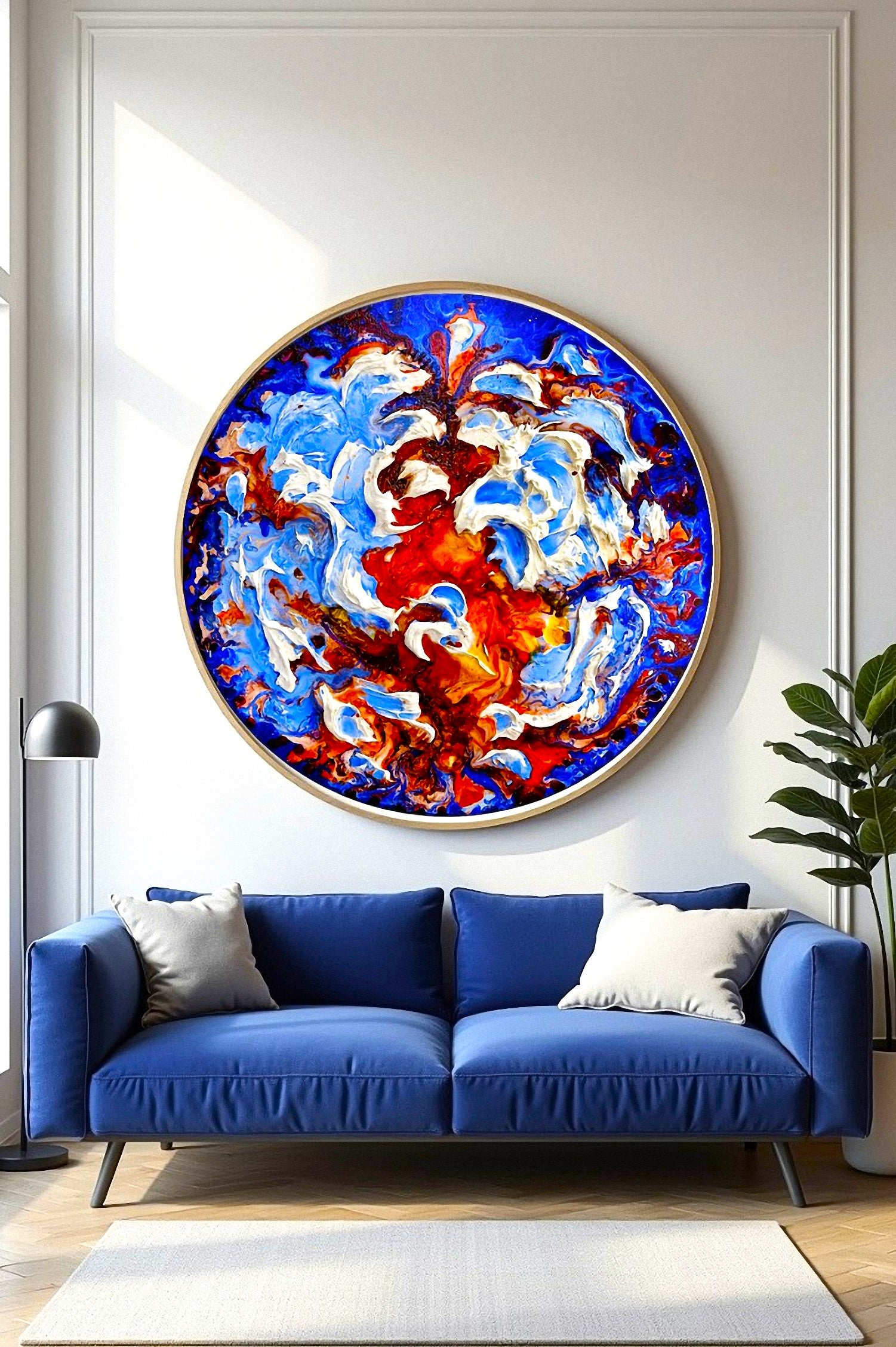 Moltenism, Original painting on canvas, 90x90cm, Round, MO22