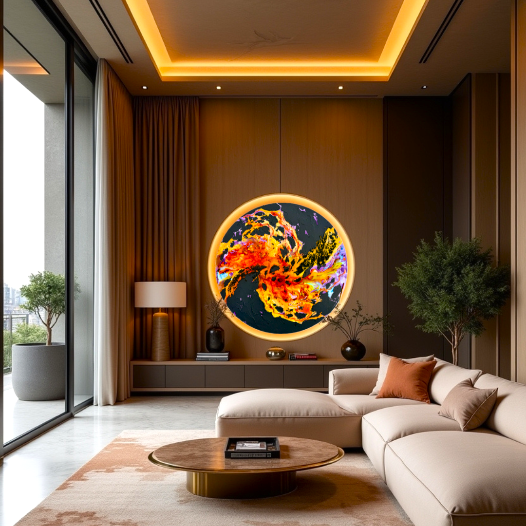 Moltenism, Original painting on canvas, 90x90cm, Round, MO24