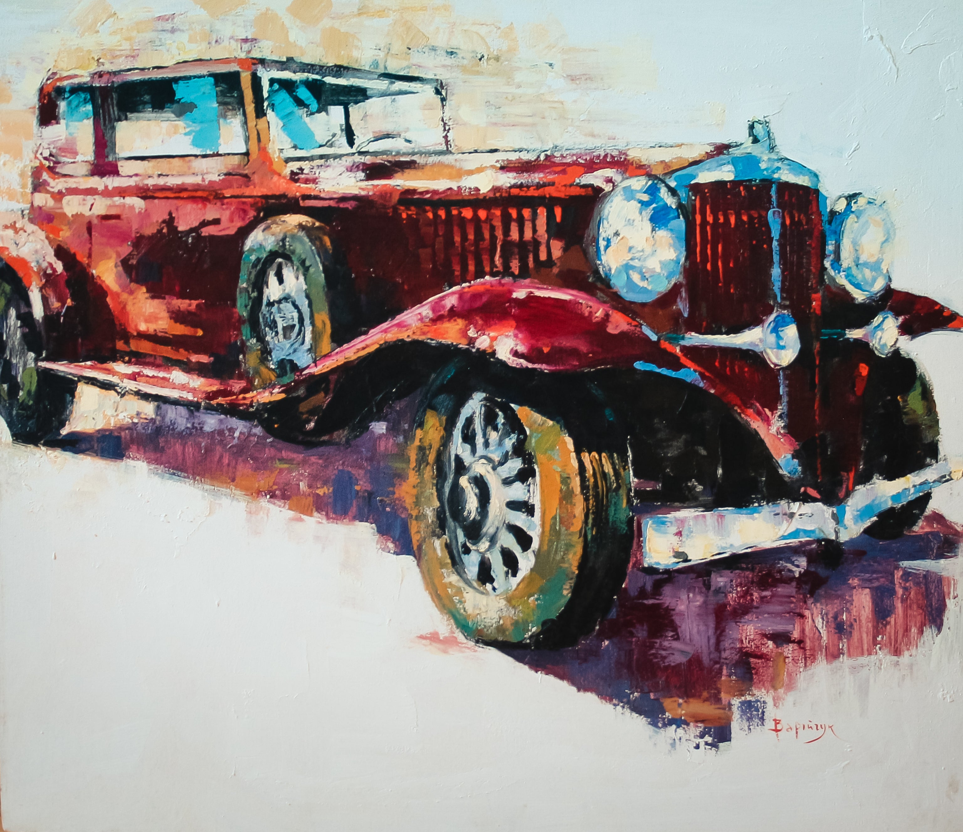 Original painting, Oil on canvas, 70x80cm, Car 123