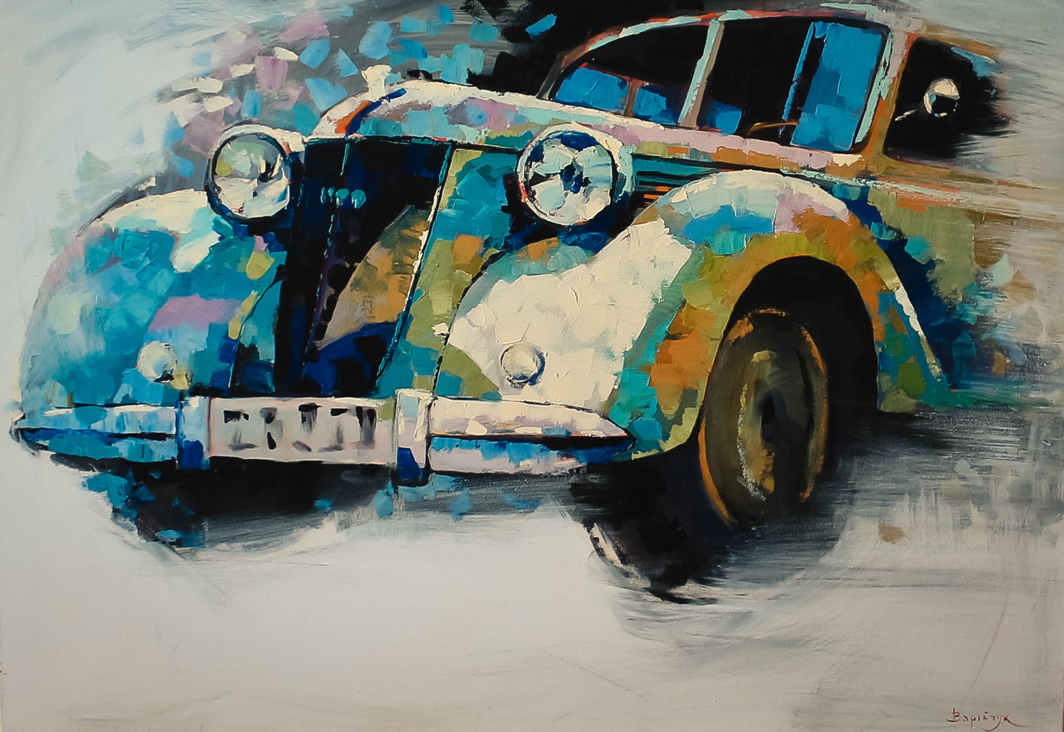 Original painting, Oil on canvas, 70x100cm, Car 124