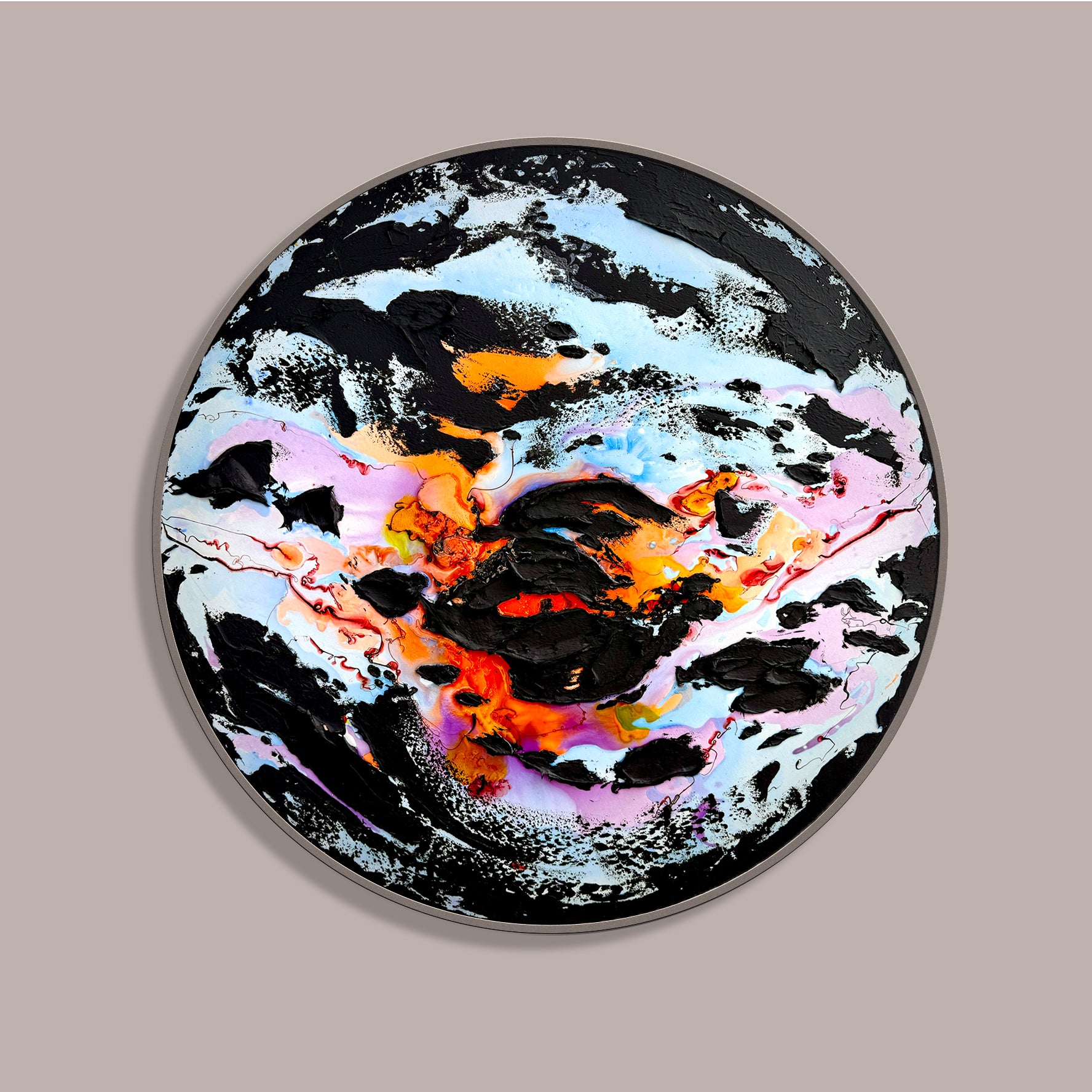 2025 series Moltenism, Original painting on Canvas, 90cm, Round, Soft Impact
