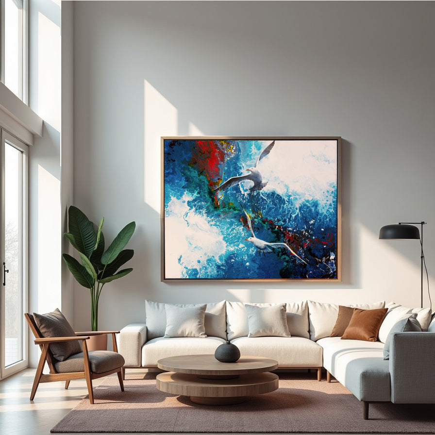 Original painting on Canvas, "Silent Cries of the Ocean" series 80х100cm LV8