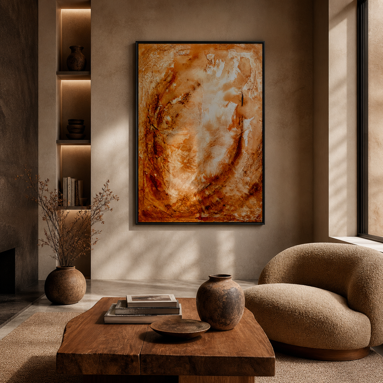 Whisper of Terra, Contemporary Abstract Painting on Canvas, 73x100cm