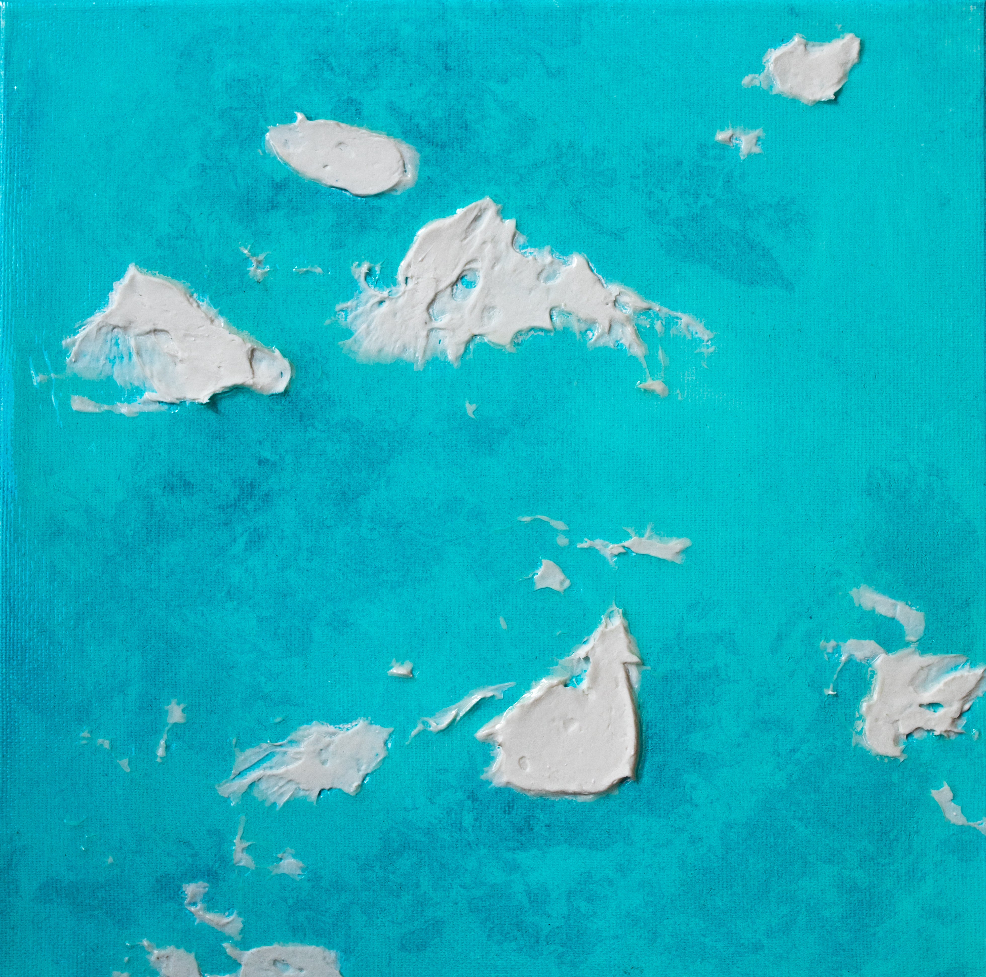 Liquid glass, Original painting on canvas, 30x30cm, Into The Blue M10