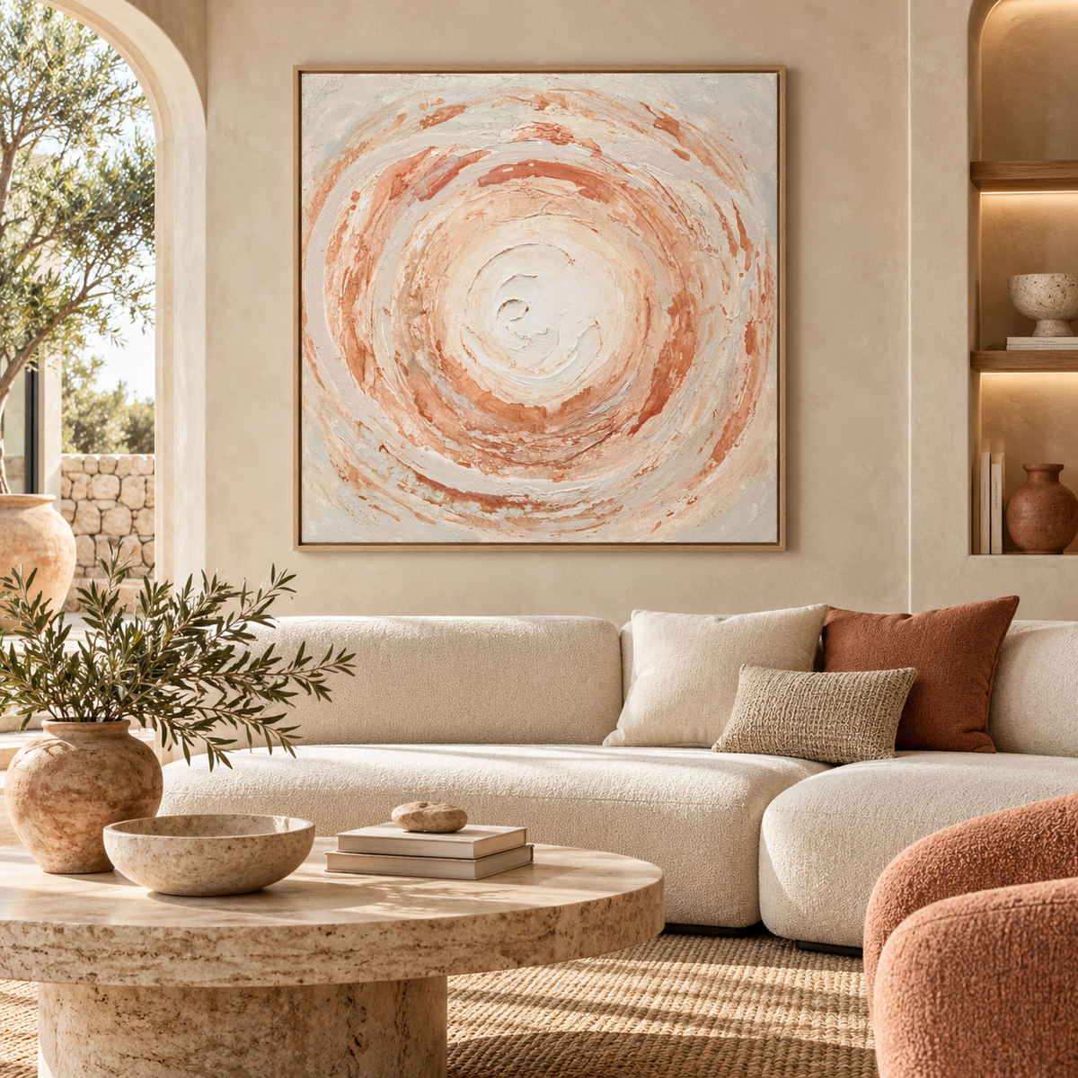 Sienna Orbit II – Moltenism Painting, 100x100cm