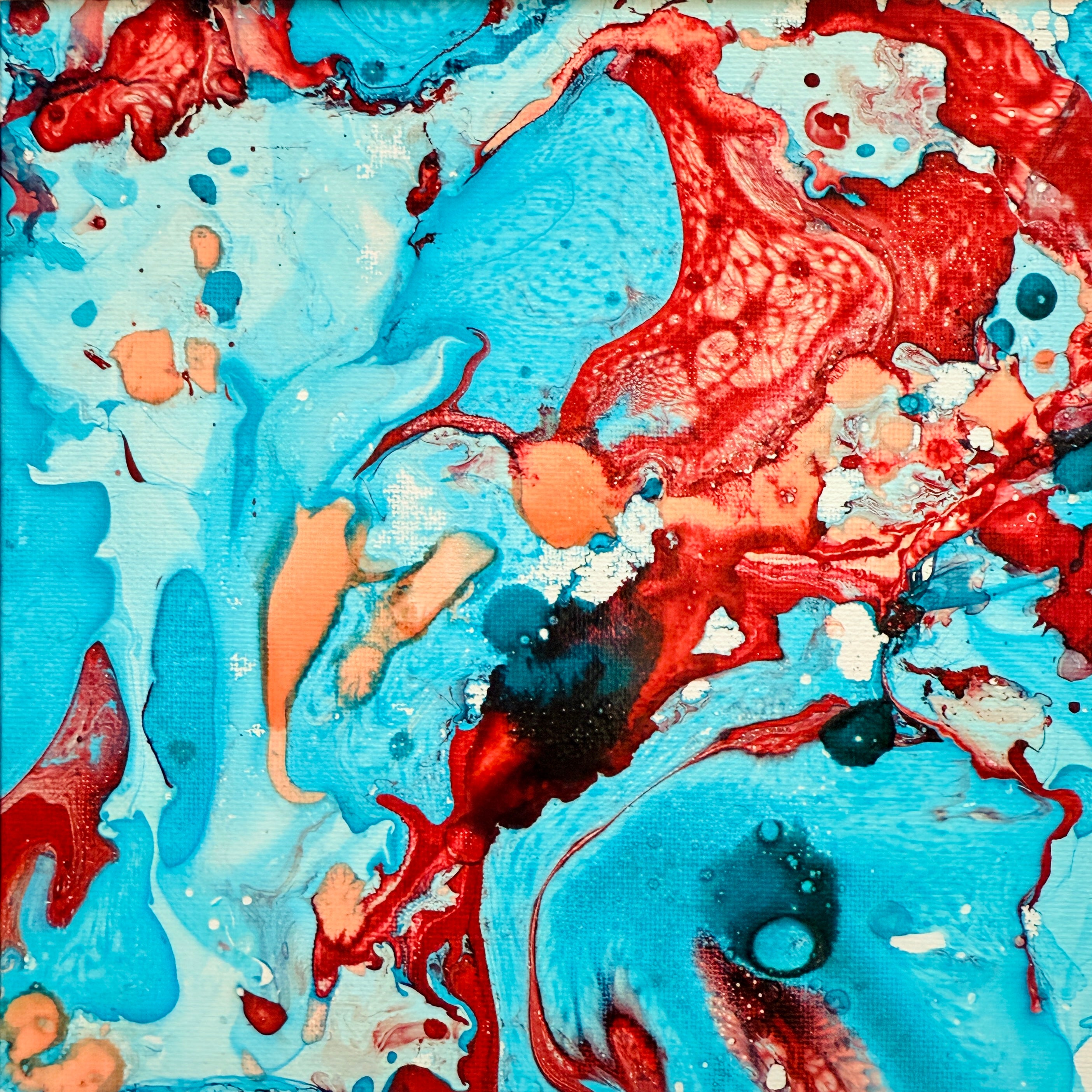 Liquid glass, Original painting on canvas, 20x20cm, Sea VI21