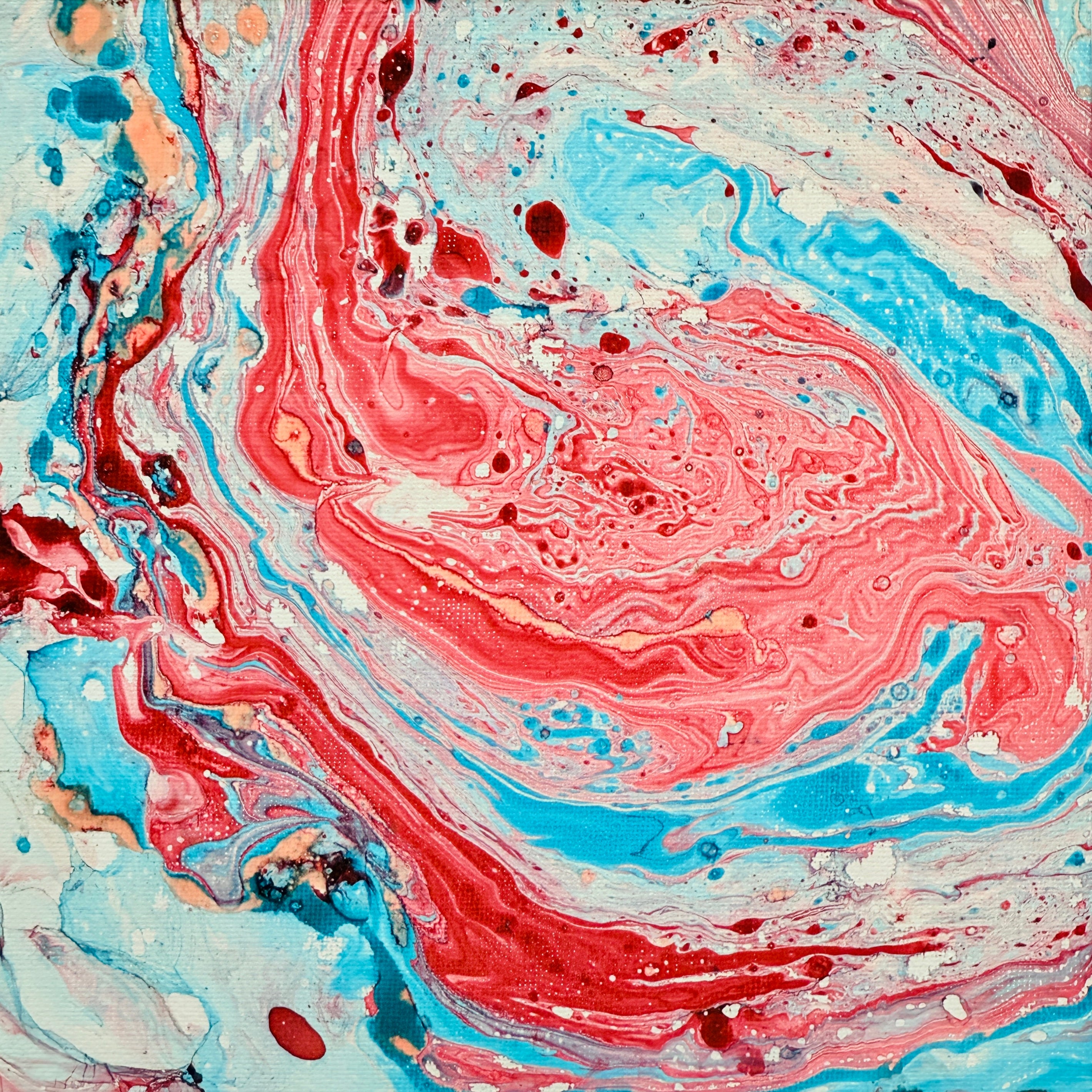 Liquid glass, Original painting on canvas, 20x20cm, Sea VI26