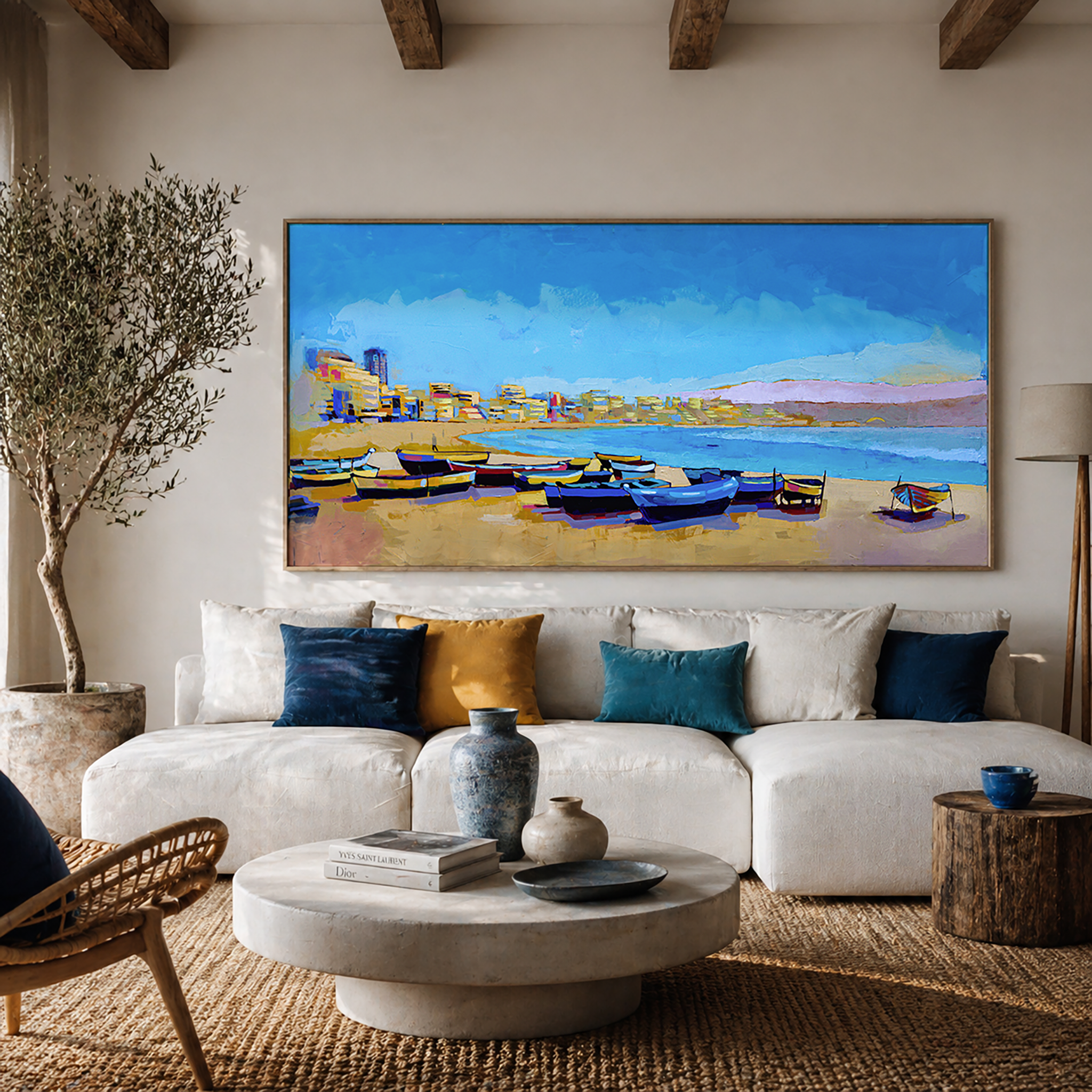 Canary Islands landscape paintings, 200x100cm, Las Canteras 156