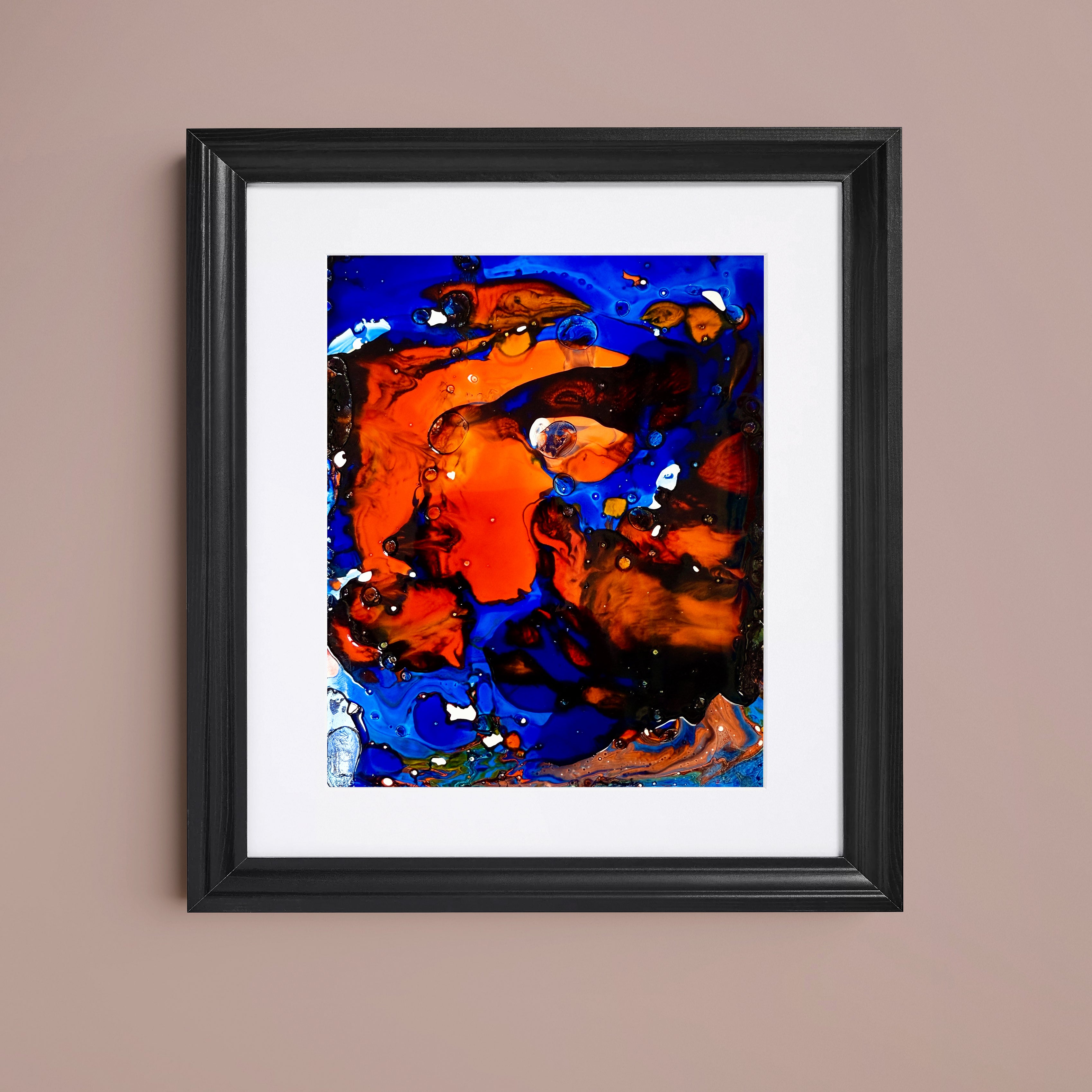 Liquid glass, Original painting on paper, 18x13cm, Into The Blue Y103