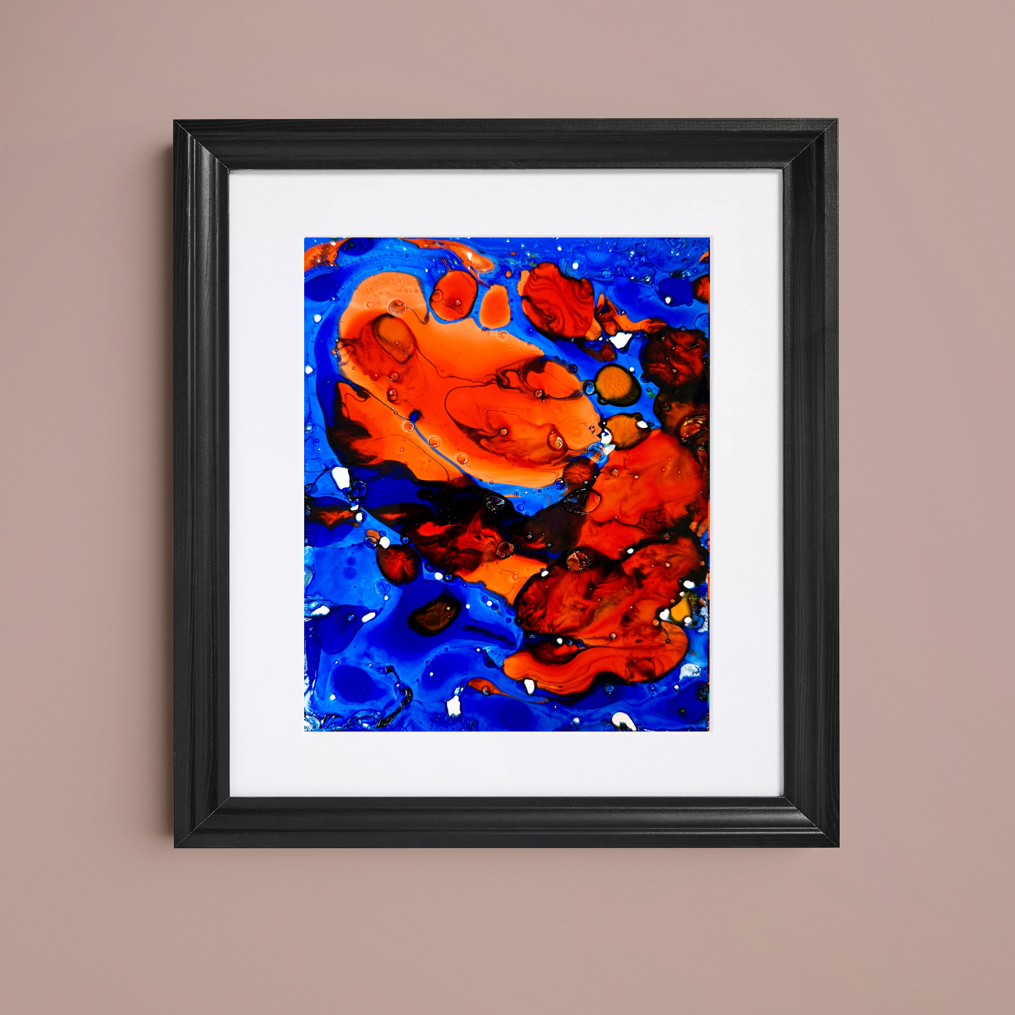 Liquid glass, Original painting on paper, 18x13cm, Into The Blue Y105