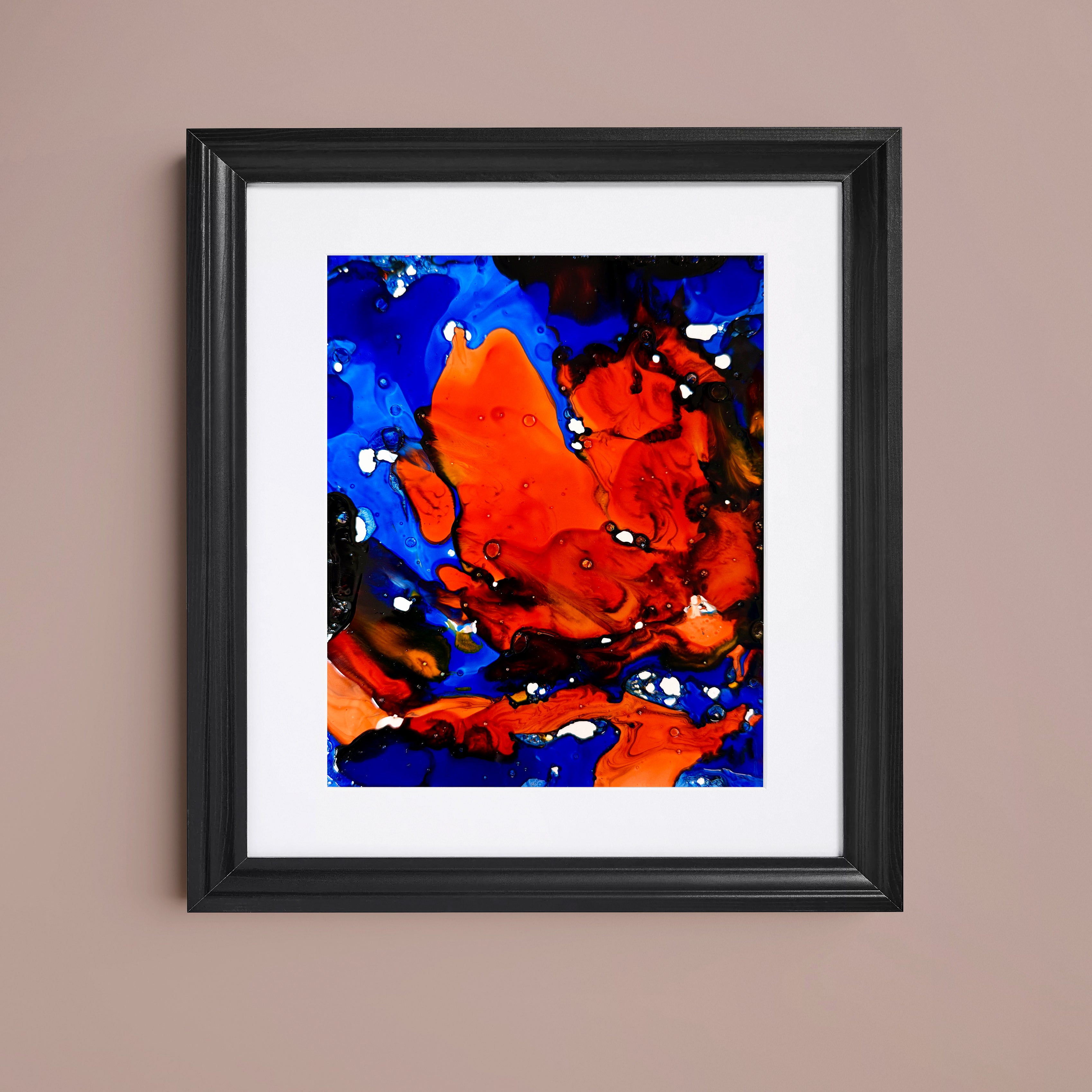 Liquid glass, Original painting on paper, 18x13cm, Into The Blue Y107