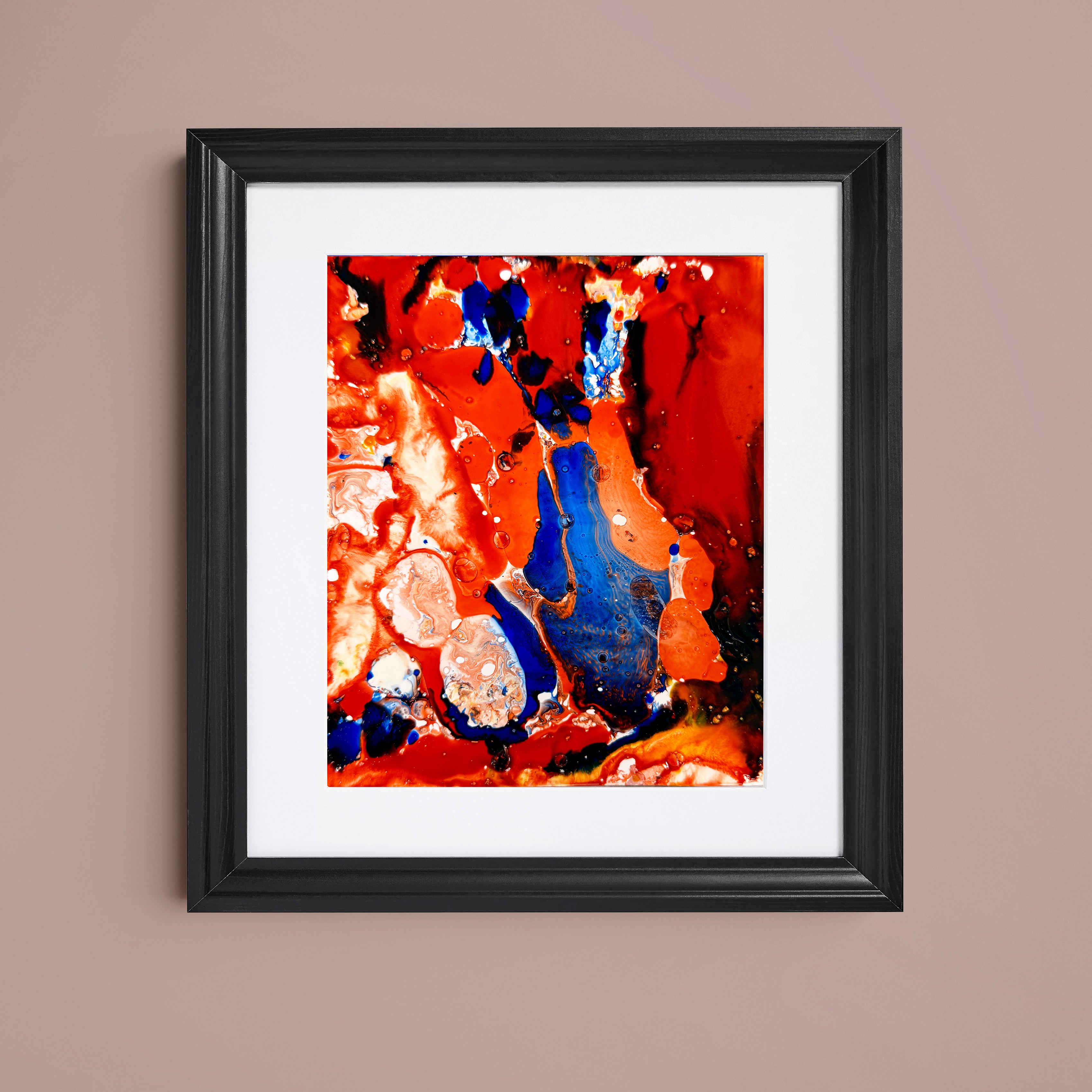 Liquid glass, Original painting on paper, 18x13cm, Into The Blue Y108