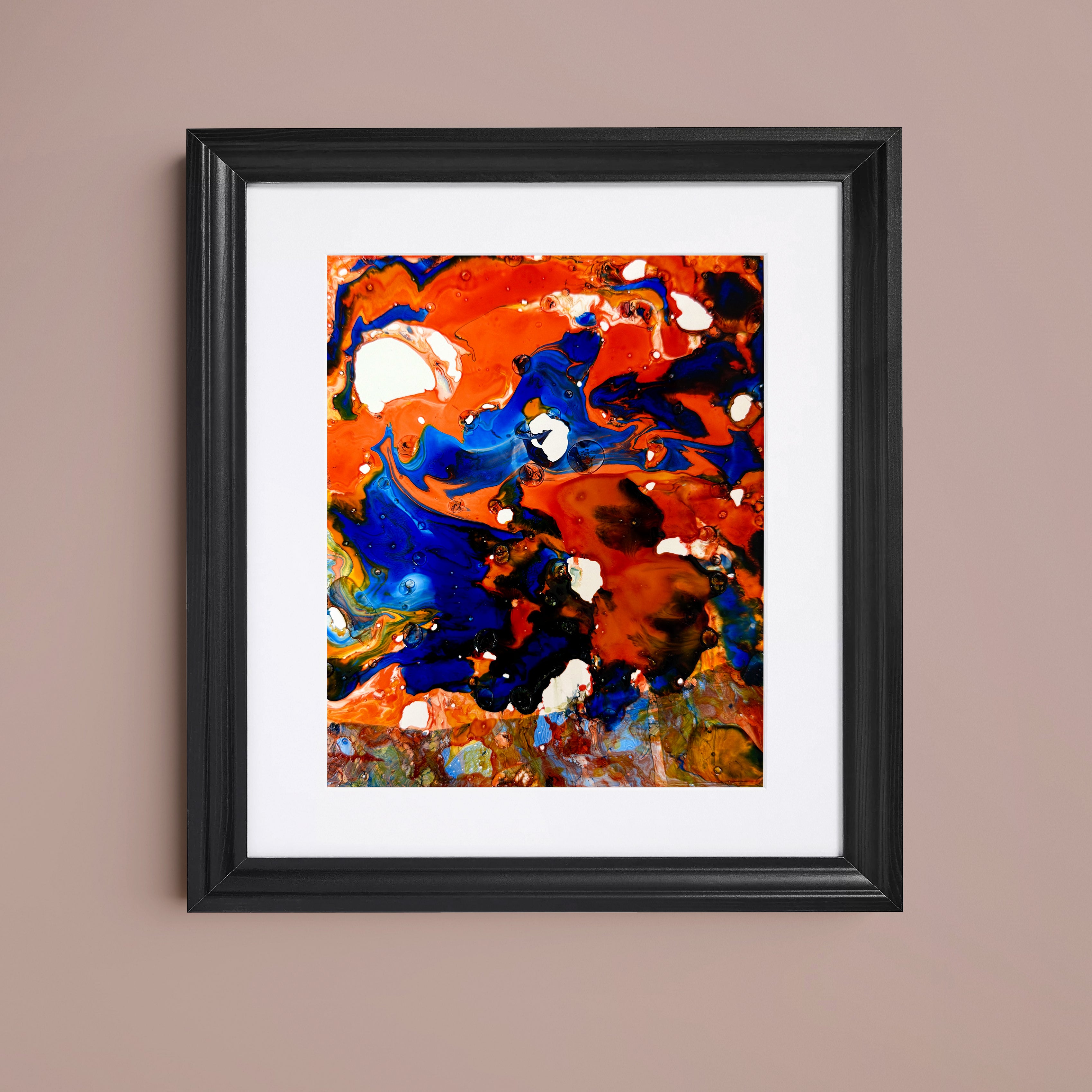 Liquid glass, Original painting on paper, 18x13cm, Into The Blue Y109