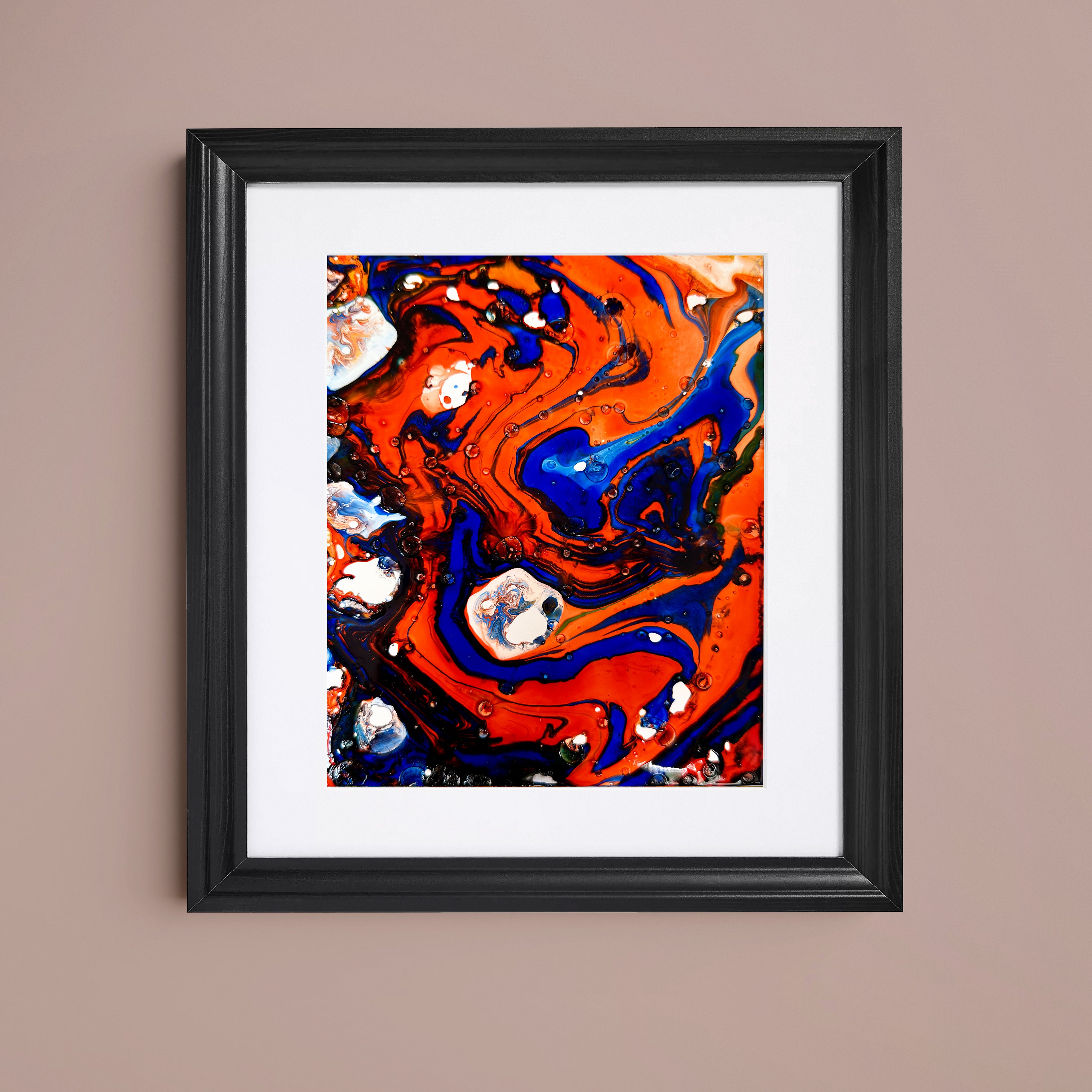 Liquid glass, Original painting on paper, 18x13cm, Into The Blue Y110