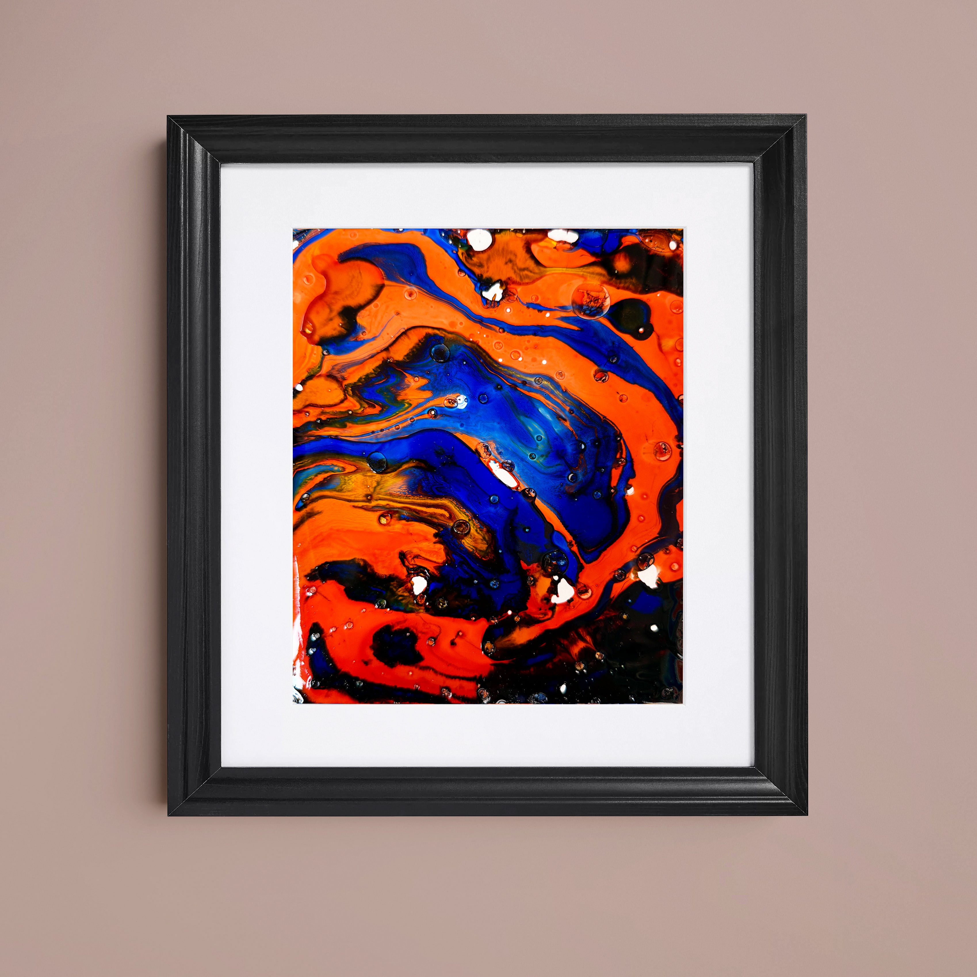 Liquid glass, Original painting on paper, 18x13cm, Into The Blue Y112