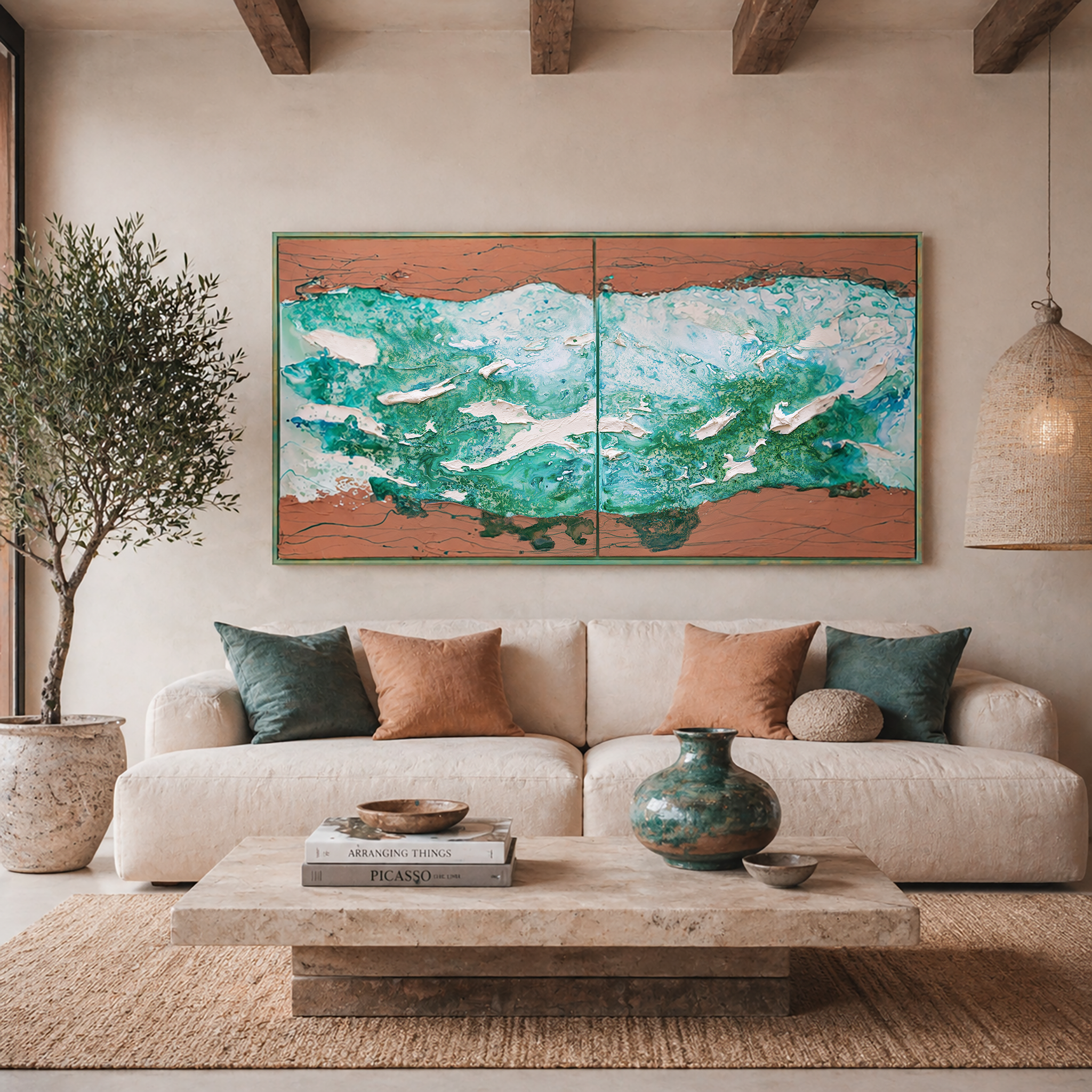 Moltenism, Abstract Artwork for Interior Design, 80x160cm, MO32