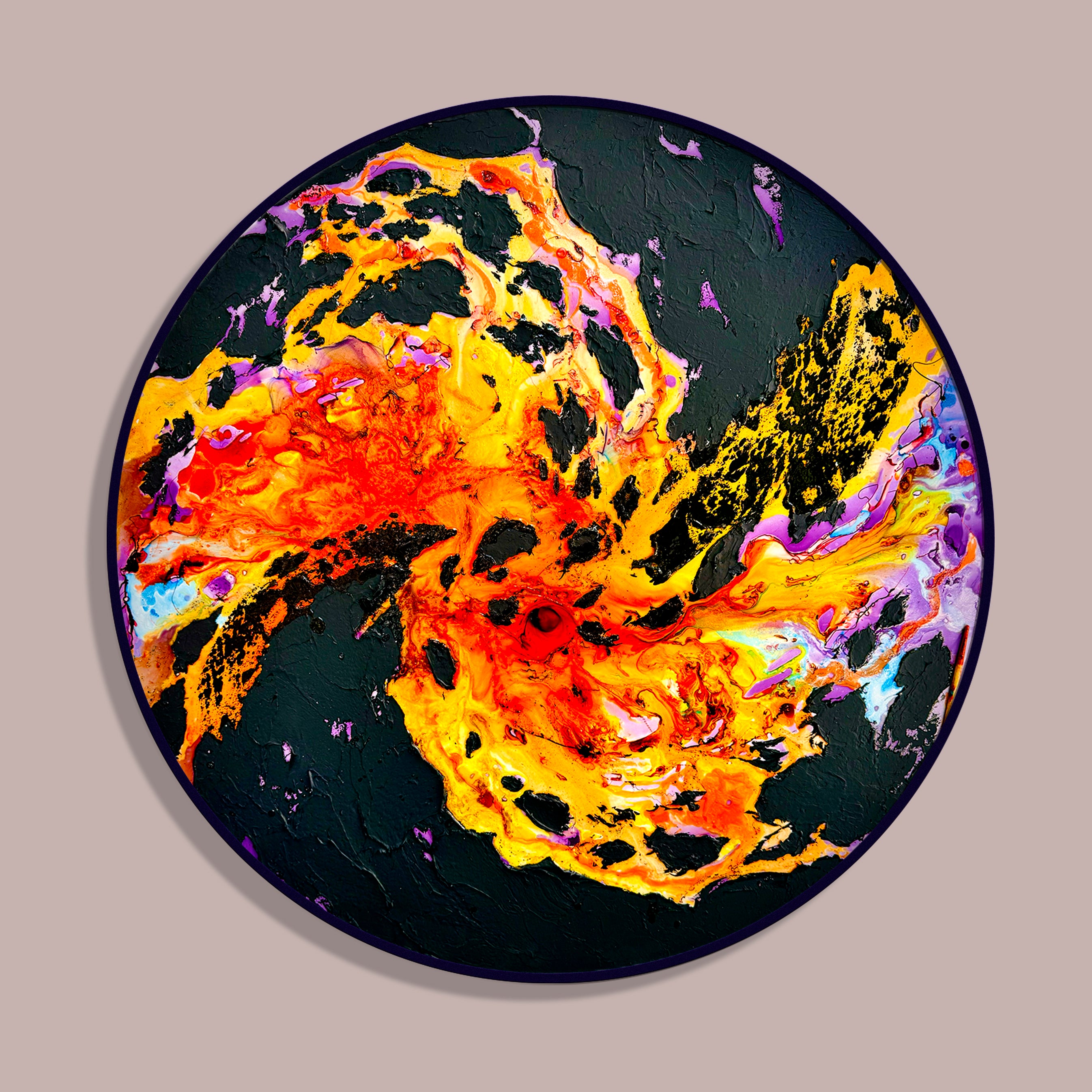 Moltenism, Original painting on canvas, 90x90cm, Round, MO24