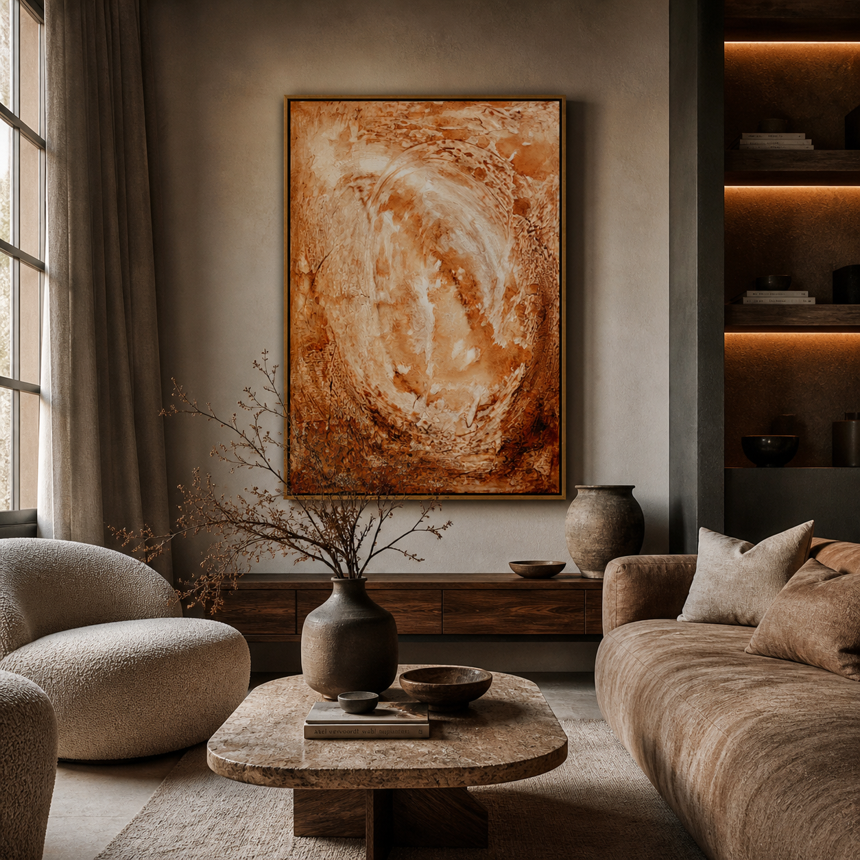 Whisper of Terra, Abstract Figurative Canvas Art, 73x100cm