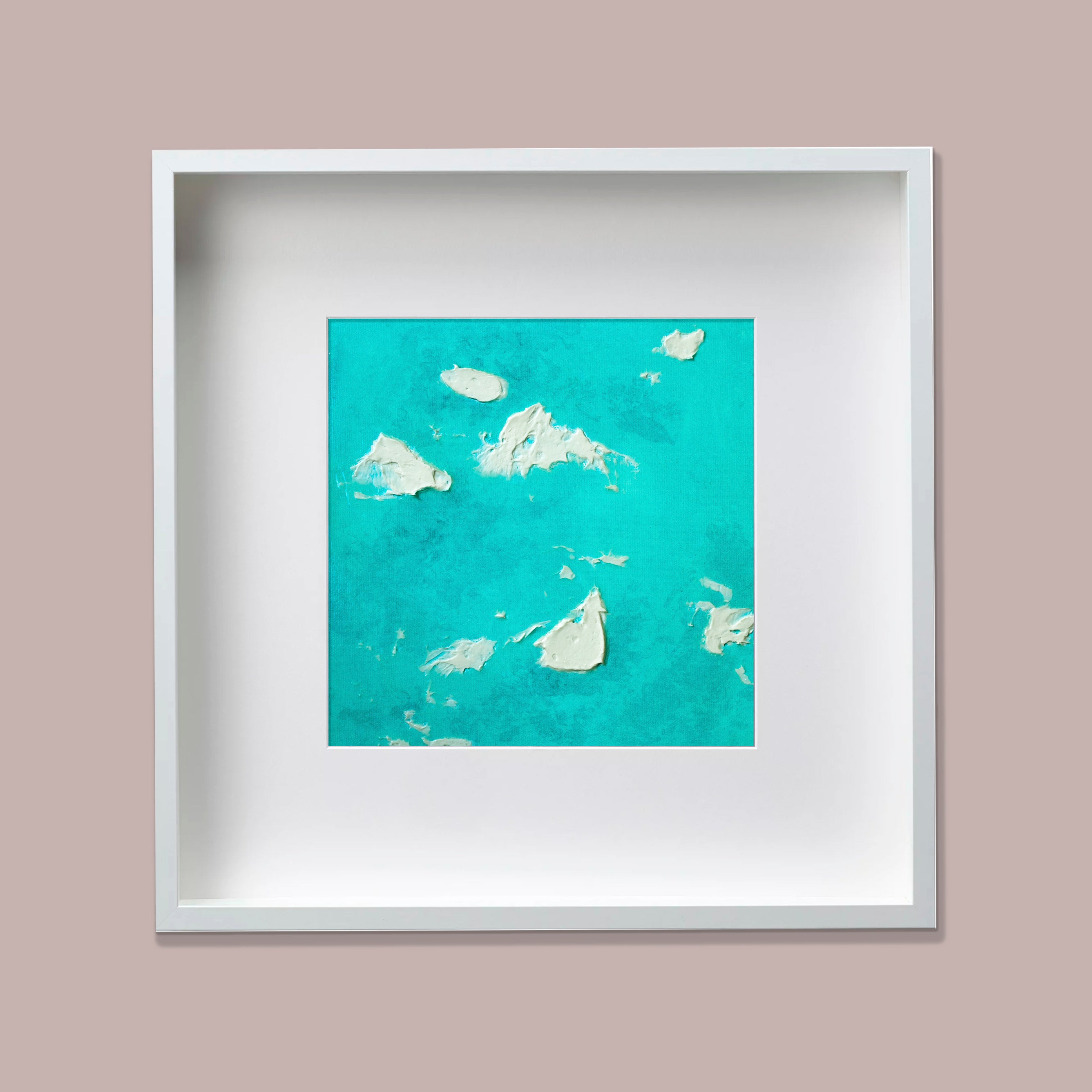 Liquid glass, Original painting on canvas, 30x30cm, Into The Blue M10