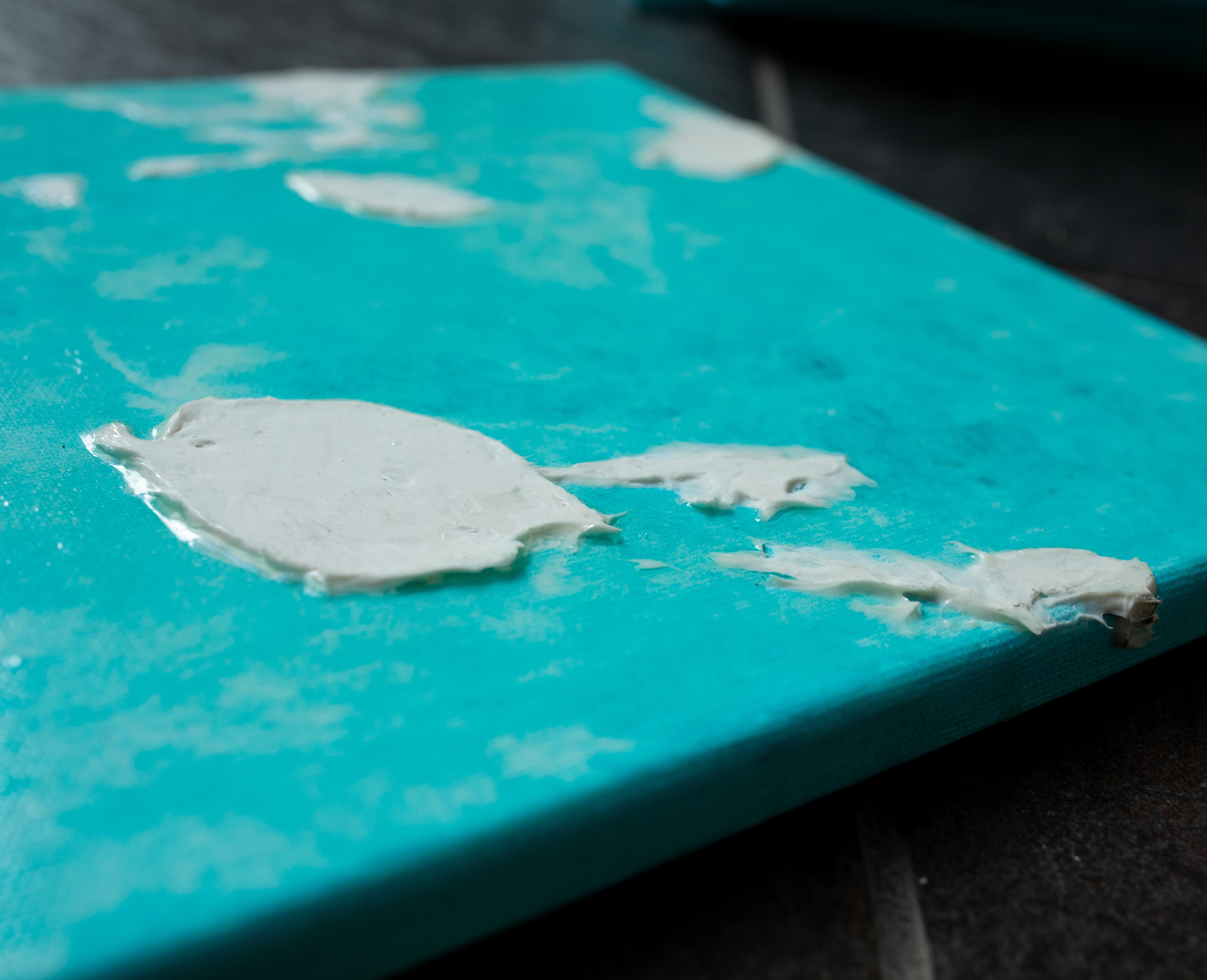 Liquid glass, Original painting on canvas, 30x30cm, Into The Blue M1