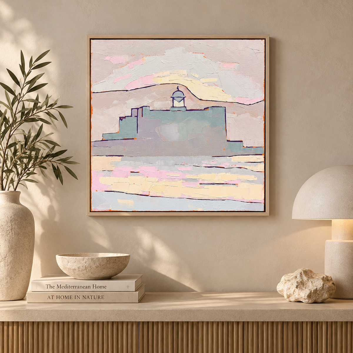 Soft Atlantic Light – Las Palmas Original Painting, 40x40cm